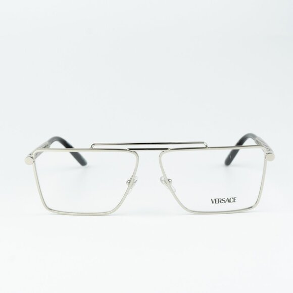 NEW Versace VE1295 1000 Silver Pilot Unisex Eyeglasses VE 1295 - Picture 3 of 11